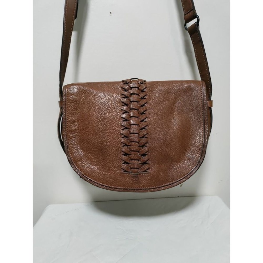 Banana Republic Ladies Bag Brown Leather U Shaped Crossbody Purse - Picture 5 of 14